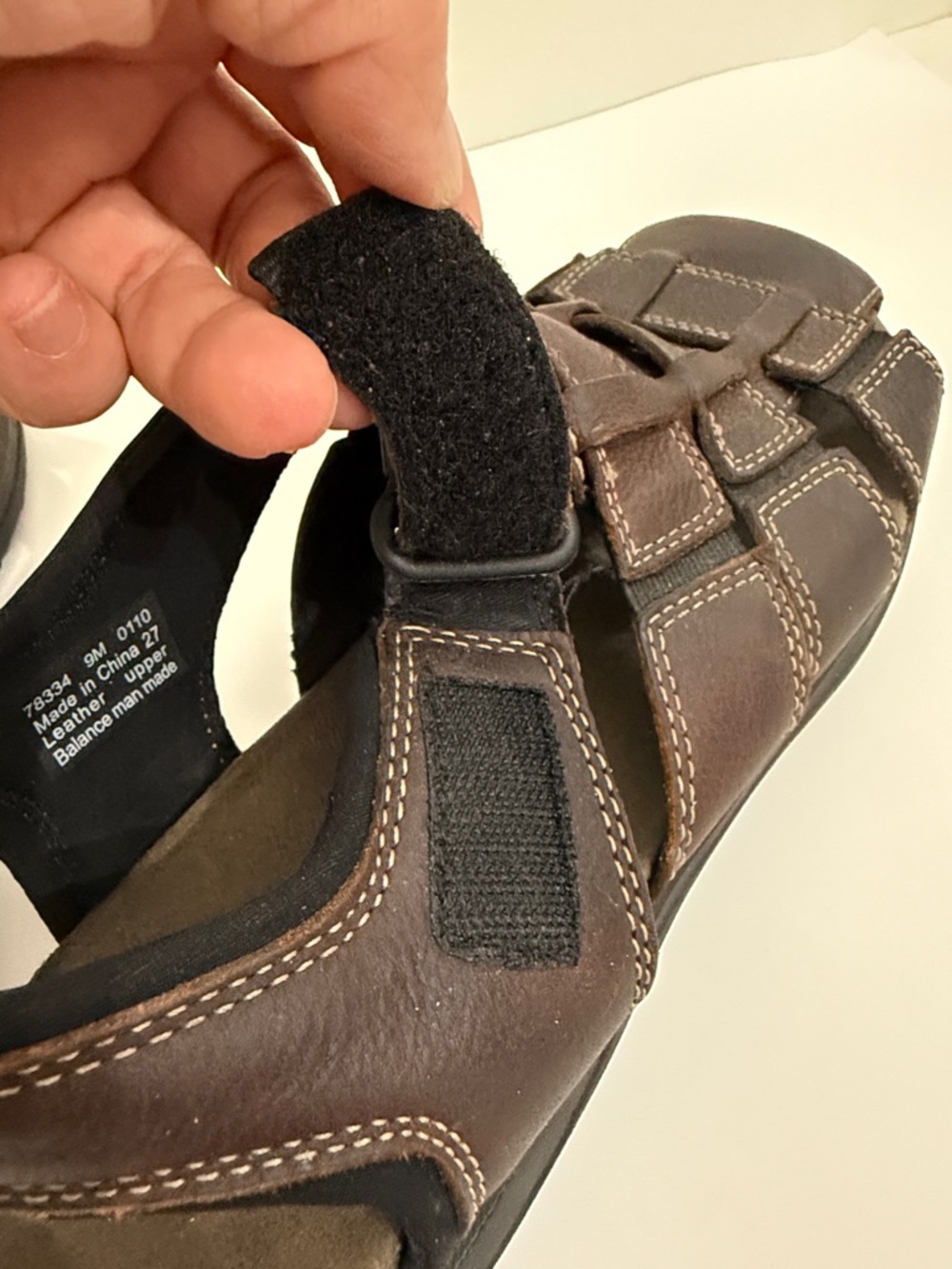 NEW CLARKS Fisherman Sandals Mens Size 9M Brown Leather Adult - Picture 7 of 10